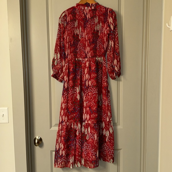 Ann Taylor Loft Red Paisley/Floral Maxi Dress size 00P - Picture 5 of 10